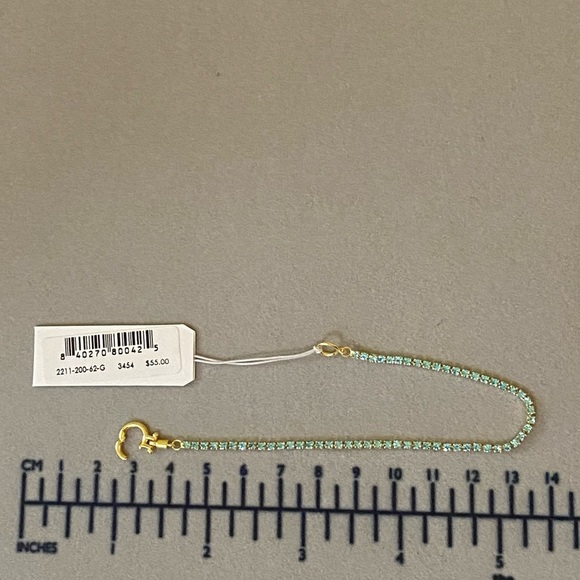 Gorjana 18k Gold Plated Brass Aqua Crystals Lexi Bracelet Womens Jewelry New - Picture 6 of 6